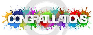 Congratulations banner with colorful splash Ã¢â¬â vector